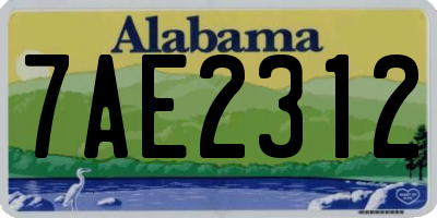 AL license plate 7AE2312
