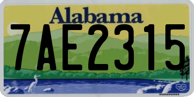 AL license plate 7AE2315