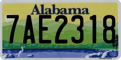 AL license plate 7AE2318