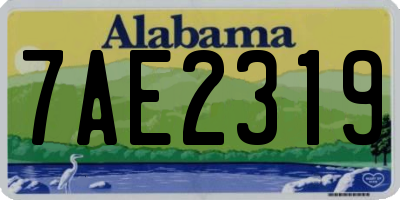 AL license plate 7AE2319