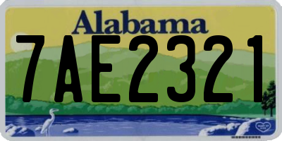 AL license plate 7AE2321