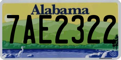 AL license plate 7AE2322