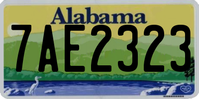 AL license plate 7AE2323
