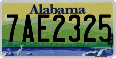 AL license plate 7AE2325