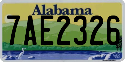AL license plate 7AE2326