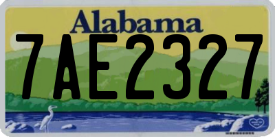 AL license plate 7AE2327
