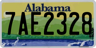 AL license plate 7AE2328