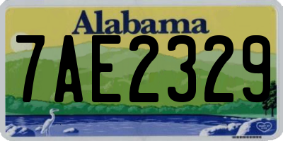 AL license plate 7AE2329