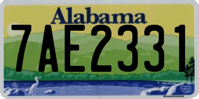AL license plate 7AE2331