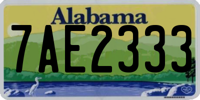AL license plate 7AE2333