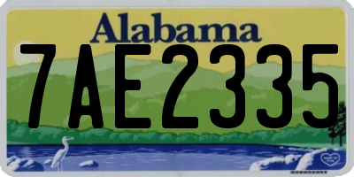 AL license plate 7AE2335