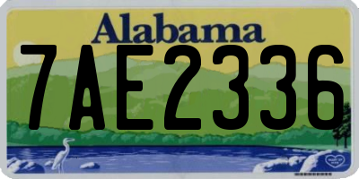 AL license plate 7AE2336