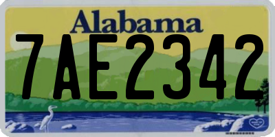 AL license plate 7AE2342
