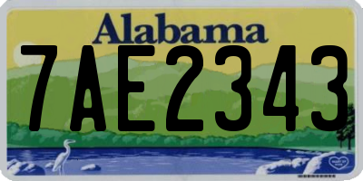 AL license plate 7AE2343
