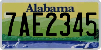 AL license plate 7AE2345