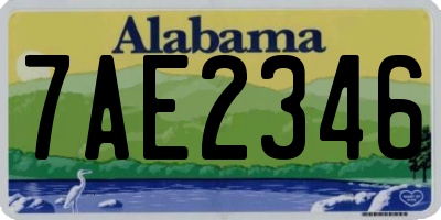 AL license plate 7AE2346