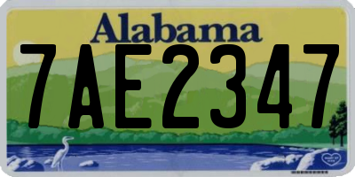AL license plate 7AE2347