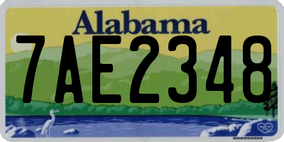 AL license plate 7AE2348