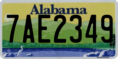 AL license plate 7AE2349