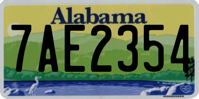 AL license plate 7AE2354