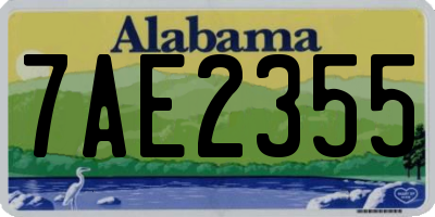 AL license plate 7AE2355