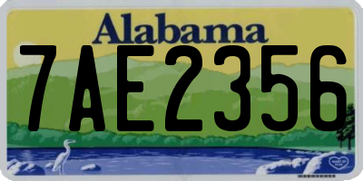 AL license plate 7AE2356