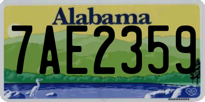AL license plate 7AE2359