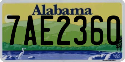 AL license plate 7AE2360