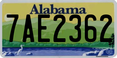 AL license plate 7AE2362