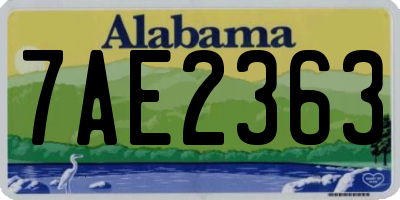 AL license plate 7AE2363