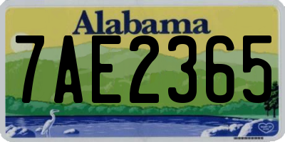 AL license plate 7AE2365