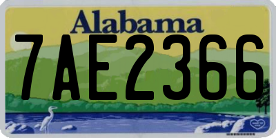 AL license plate 7AE2366