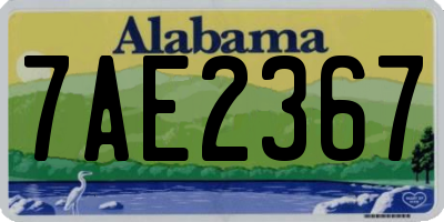 AL license plate 7AE2367