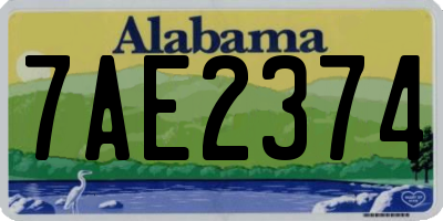 AL license plate 7AE2374