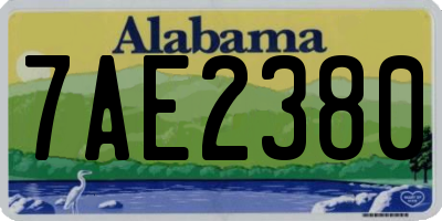 AL license plate 7AE2380