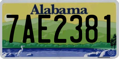 AL license plate 7AE2381