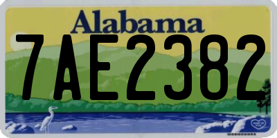 AL license plate 7AE2382