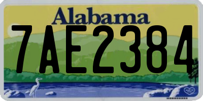 AL license plate 7AE2384
