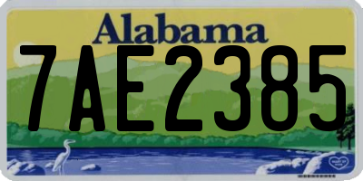 AL license plate 7AE2385