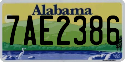 AL license plate 7AE2386