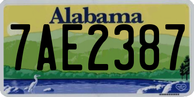 AL license plate 7AE2387