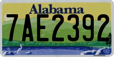 AL license plate 7AE2392