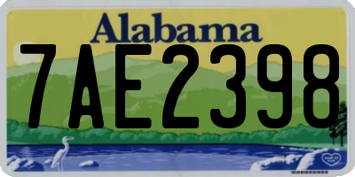 AL license plate 7AE2398