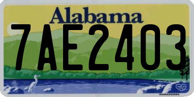 AL license plate 7AE2403