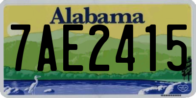 AL license plate 7AE2415