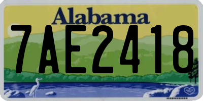 AL license plate 7AE2418