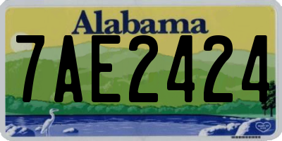 AL license plate 7AE2424