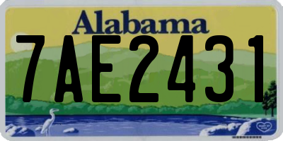 AL license plate 7AE2431