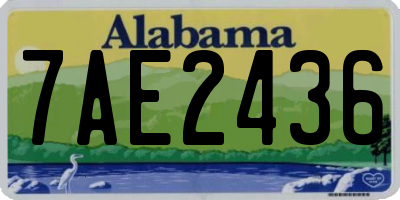 AL license plate 7AE2436