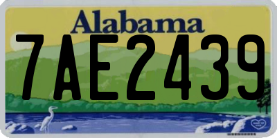 AL license plate 7AE2439